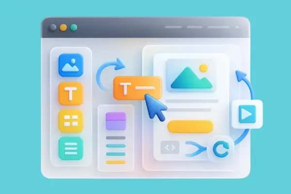 Drag and drop interface illustration.